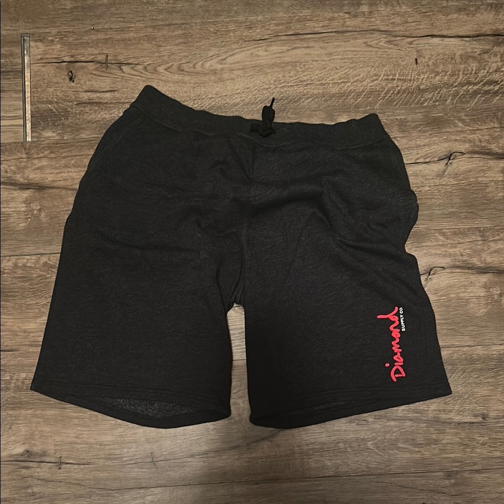 Diamond Supply Co Black Athletic Shorts with Elastic Waistband